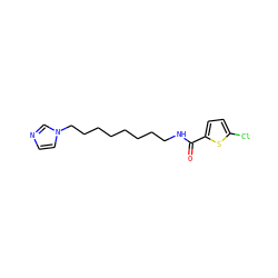 O=C(NCCCCCCCCn1ccnc1)c1ccc(Cl)s1 ZINC000025991416