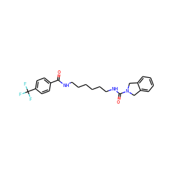 O=C(NCCCCCCNC(=O)N1Cc2ccccc2C1)c1ccc(C(F)(F)F)cc1 ZINC000166610656