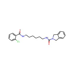 O=C(NCCCCCCNC(=O)N1Cc2ccccc2C1)c1ccccc1Cl ZINC000166104451