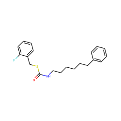 O=C(NCCCCCCc1ccccc1)SCc1ccccc1F ZINC000096269589