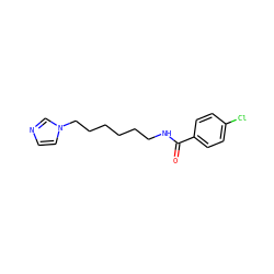 O=C(NCCCCCCn1ccnc1)c1ccc(Cl)cc1 ZINC000027562496