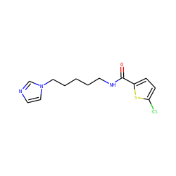 O=C(NCCCCCn1ccnc1)c1ccc(Cl)s1 ZINC000025989759