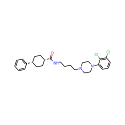 O=C(NCCCCN1CCN(c2cccc(Cl)c2Cl)CC1)[C@H]1CC[C@@H](c2ccccc2)CC1 ZINC000100987317