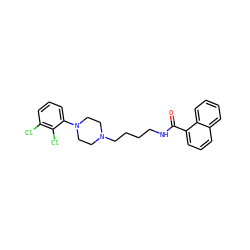 O=C(NCCCCN1CCN(c2cccc(Cl)c2Cl)CC1)c1cccc2ccccc12 ZINC000013677371