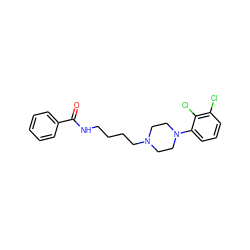 O=C(NCCCCN1CCN(c2cccc(Cl)c2Cl)CC1)c1ccccc1 ZINC000013677368