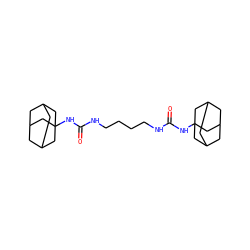 O=C(NCCCCNC(=O)NC12CC3CC(CC(C3)C1)C2)NC12CC3CC(CC(C3)C1)C2 ZINC000169334949