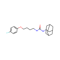 O=C(NCCCCOc1ccc(F)cc1)NC12CC3CC(CC(C3)C1)C2 ZINC000028710567