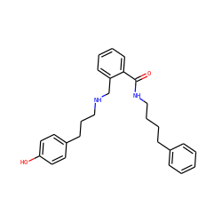 O=C(NCCCCc1ccccc1)c1ccccc1CNCCCc1ccc(O)cc1 ZINC000013589108