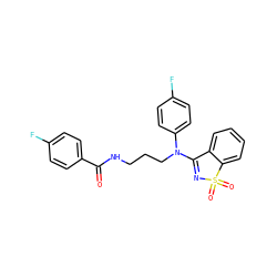 O=C(NCCCN(C1=NS(=O)(=O)c2ccccc21)c1ccc(F)cc1)c1ccc(F)cc1 ZINC000064549590