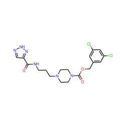O=C(NCCCN1CCN(C(=O)OCc2cc(Cl)cc(Cl)c2)CC1)c1cn[nH]n1 ZINC000217391983