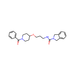 O=C(NCCCOC1CCN(C(=O)c2ccccc2)CC1)N1Cc2ccccc2C1 ZINC000167132640