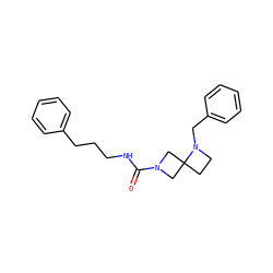 O=C(NCCCc1ccccc1)N1CC2(CCN2Cc2ccccc2)C1 ZINC000205431719