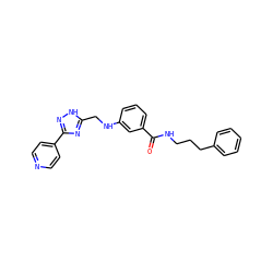 O=C(NCCCc1ccccc1)c1cccc(NCc2nc(-c3ccncc3)n[nH]2)c1 ZINC001772583868