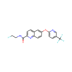 O=C(NCCF)c1ccc2cc(Oc3ccc(C(F)(F)F)cn3)ccc2n1 ZINC001772639279