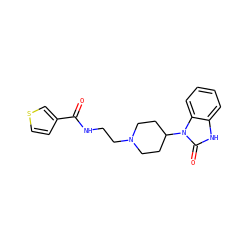 O=C(NCCN1CCC(n2c(=O)[nH]c3ccccc32)CC1)c1ccsc1 ZINC000028878983