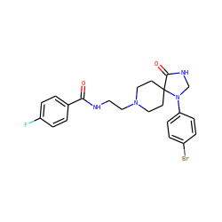 O=C(NCCN1CCC2(CC1)C(=O)NCN2c1ccc(Br)cc1)c1ccc(F)cc1 ZINC000064516181