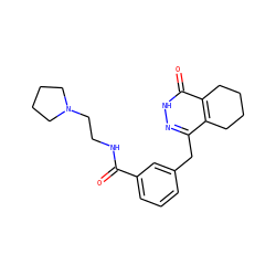 O=C(NCCN1CCCC1)c1cccc(Cc2n[nH]c(=O)c3c2CCCC3)c1 ZINC000167304305