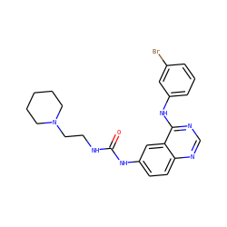 O=C(NCCN1CCCCC1)Nc1ccc2ncnc(Nc3cccc(Br)c3)c2c1 ZINC000653861704