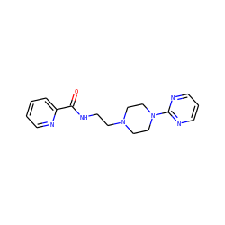 O=C(NCCN1CCN(c2ncccn2)CC1)c1ccccn1 ZINC000057062051