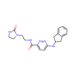 O=C(NCCN1CCNC1=O)c1ccc(NC2Cc3ccccc3C2)nn1 ZINC000207423057