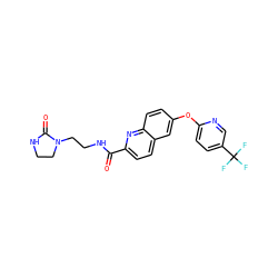 O=C(NCCN1CCNC1=O)c1ccc2cc(Oc3ccc(C(F)(F)F)cn3)ccc2n1 ZINC001772573600