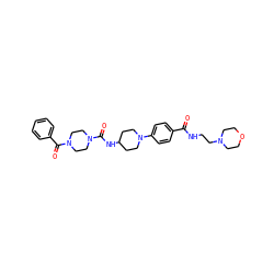 O=C(NCCN1CCOCC1)c1ccc(N2CCC(NC(=O)N3CCN(C(=O)c4ccccc4)CC3)CC2)cc1 ZINC000169703295