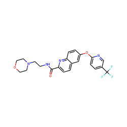 O=C(NCCN1CCOCC1)c1ccc2cc(Oc3ccc(C(F)(F)F)cn3)ccc2n1 ZINC001772646451