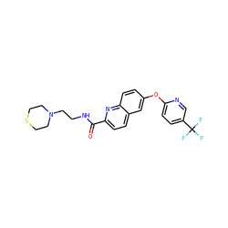 O=C(NCCN1CCSCC1)c1ccc2cc(Oc3ccc(C(F)(F)F)cn3)ccc2n1 ZINC001772578655
