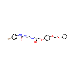 O=C(NCCNC[C@H](O)COc1ccc(OCCOC2CCCC2)cc1)Nc1ccc(Br)cc1 ZINC000095601880