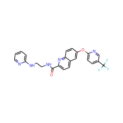 O=C(NCCNc1ccccn1)c1ccc2cc(Oc3ccc(C(F)(F)F)cn3)ccc2n1 ZINC001772577906