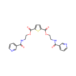 O=C(NCCOC(=O)c1ccc(C(=O)OCCNC(=O)c2cccnc2)s1)c1cccnc1 ZINC000008431054