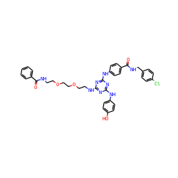 O=C(NCCOCCOCCNc1nc(Nc2ccc(O)cc2)nc(Nc2ccc(C(=O)NCc3ccc(Cl)cc3)cc2)n1)c1ccccc1 ZINC000198470988