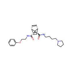 O=C(NCCOc1ccccc1)[C@@H]1[C@@H]2C=C[C@H]([C@H]1C(=O)NCCCCN1CCCC1)C21CC1 ZINC000168398881
