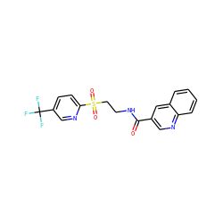 O=C(NCCS(=O)(=O)c1ccc(C(F)(F)F)cn1)c1cnc2ccccc2c1 ZINC000653790094