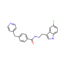 O=C(NCCc1c[nH]c2ccc(Cl)cc12)c1ccc(Cc2ccncc2)cc1 ZINC000205322701