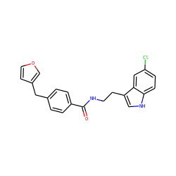 O=C(NCCc1c[nH]c2ccc(Cl)cc12)c1ccc(Cc2ccoc2)cc1 ZINC000205319807