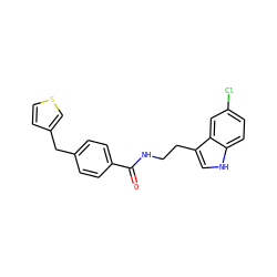 O=C(NCCc1c[nH]c2ccc(Cl)cc12)c1ccc(Cc2ccsc2)cc1 ZINC000169286437