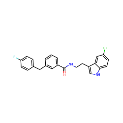 O=C(NCCc1c[nH]c2ccc(Cl)cc12)c1cccc(Cc2ccc(F)cc2)c1 ZINC000216053090