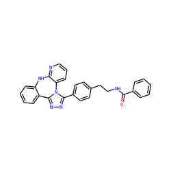 O=C(NCCc1ccc(-c2nnc3n2-c2cccnc2Nc2ccccc2-3)cc1)c1ccccc1 ZINC000142017819