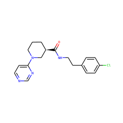 O=C(NCCc1ccc(Cl)cc1)[C@@H]1CCCN(c2ccncn2)C1 ZINC000169310210