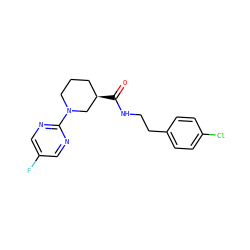 O=C(NCCc1ccc(Cl)cc1)[C@@H]1CCCN(c2ncc(F)cn2)C1 ZINC000169310208