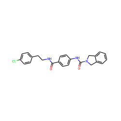 O=C(NCCc1ccc(Cl)cc1)c1ccc(NC(=O)N2Cc3ccccc3C2)cc1 ZINC000167178273