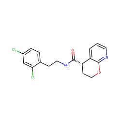 O=C(NCCc1ccc(Cl)cc1Cl)[C@H]1CCOc2ncccc21 ZINC000205619102