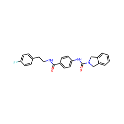 O=C(NCCc1ccc(F)cc1)c1ccc(NC(=O)N2Cc3ccccc3C2)cc1 ZINC000167013552