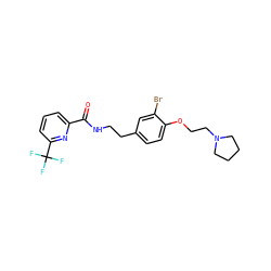 O=C(NCCc1ccc(OCCN2CCCC2)c(Br)c1)c1cccc(C(F)(F)F)n1 ZINC000043017180