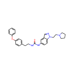 O=C(NCCc1ccc(Oc2ccccc2)cc1)Nc1ccc2c(cnn2CCN2CCCC2)c1 ZINC000028524437