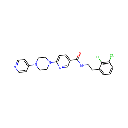 O=C(NCCc1cccc(Cl)c1Cl)c1ccc(N2CCN(c3ccncc3)CC2)nc1 ZINC000045167684