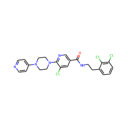 O=C(NCCc1cccc(Cl)c1Cl)c1cnc(N2CCN(c3ccncc3)CC2)c(Cl)c1 ZINC000045194220