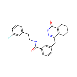 O=C(NCCc1cccc(F)c1)c1cccc(Cc2n[nH]c(=O)c3c2CCCC3)c1 ZINC000167180053