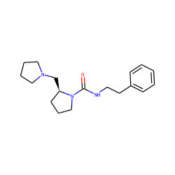 O=C(NCCc1ccccc1)N1CCC[C@H]1CN1CCCC1 ZINC000036188128